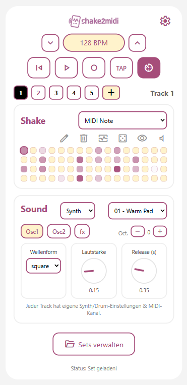 Shake2MIDI Vorschau